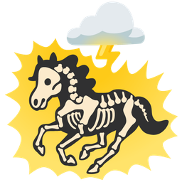 cloud with lightning and horse