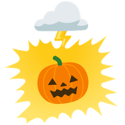 cloud with lightning and jack-o-lantern