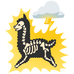 cloud with lightning and llama