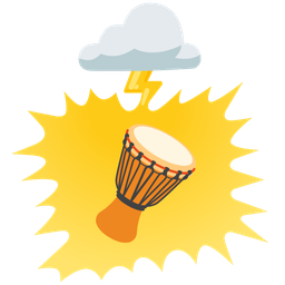 cloud with lightning and long drum