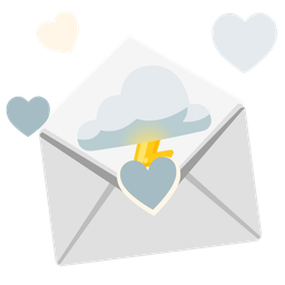 cloud with lightning and love letter