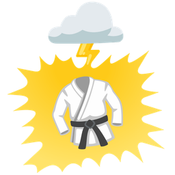 cloud with lightning and martial arts uniform