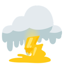 Cloud with lightning and Melting face