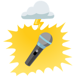 cloud with lightning and microphone