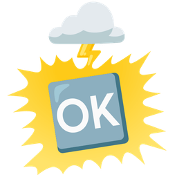 cloud with lightning and OK button