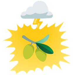 cloud with lightning and olive