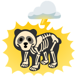 cloud with lightning and panda