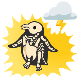 cloud with lightning and penguin