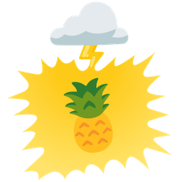cloud with lightning and pineapple