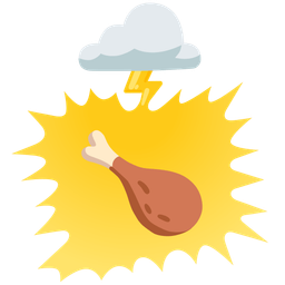 cloud with lightning and poultry leg