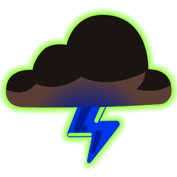 cloud with lightning and radioactive