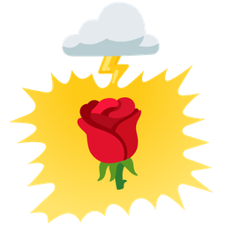 cloud with lightning and rose