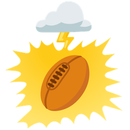 cloud with lightning and rugby football