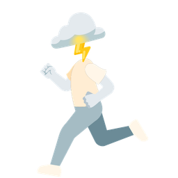 cloud with lightning and running shoe