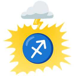 cloud with lightning and Sagittarius