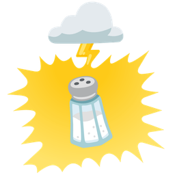 cloud with lightning and salt