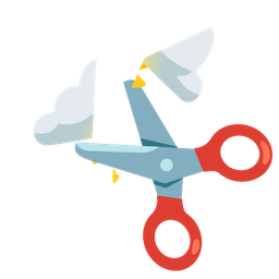 cloud with lightning and scissors