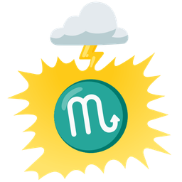 cloud with lightning and Scorpio