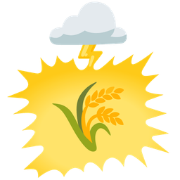 cloud with lightning and sheaf of rice