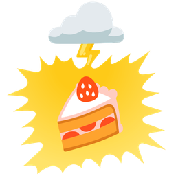 cloud with lightning and shortcake