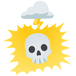 cloud with lightning and skull