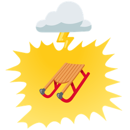 cloud with lightning and sled