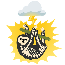 cloud with lightning and sloth