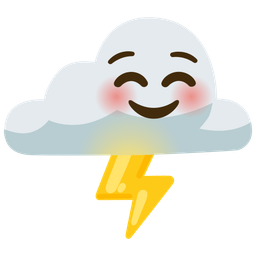 Cloud with lightning and Smiling face