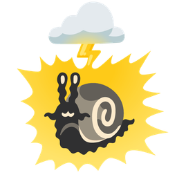 cloud with lightning and snail