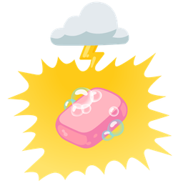 cloud with lightning and soap