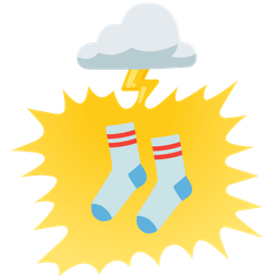 cloud with lightning and socks