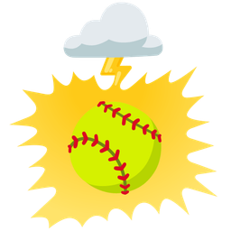 cloud with lightning and softball
