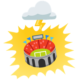 cloud with lightning and stadium