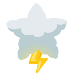 cloud with lightning and star