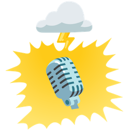 cloud with lightning and studio microphone