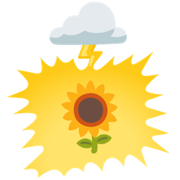 cloud with lightning and sunflower