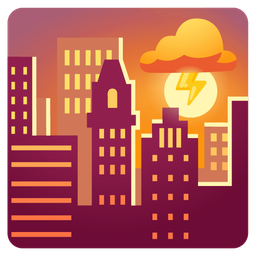 cloud with lightning and sunset