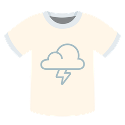 cloud with lightning and t-shirt
