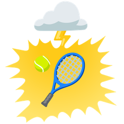 cloud with lightning and tennis