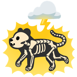 cloud with lightning and tiger face