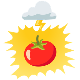 cloud with lightning and tomato