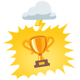cloud with lightning and trophy