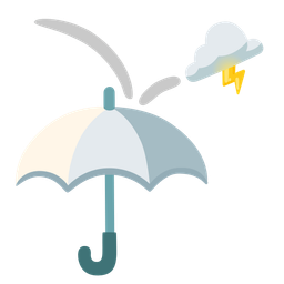 cloud with lightning and umbrella
