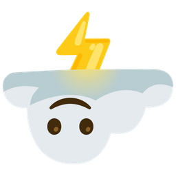 Cloud with lightning and Upside-down face