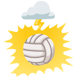 cloud with lightning and volleyball