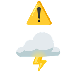 cloud with lightning and warning