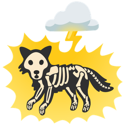 cloud with lightning and wolf