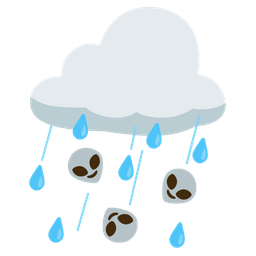 cloud with rain and alien