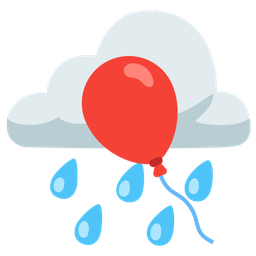 cloud with rain and balloon