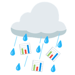 cloud with rain and bar chart